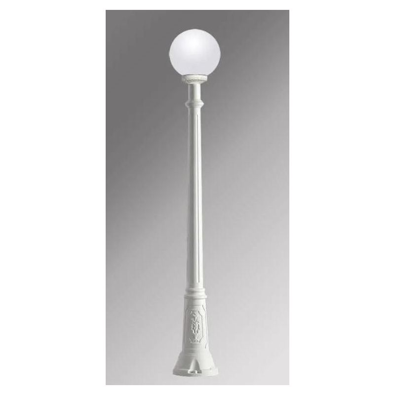 ARTU G250 LAMPIONE CON DIFFUSORE GLOBO D25CM IN RESINA BIANCA ALTEZZA 170 CM IP55 DARK LIGHT - Cristalensi Shop Online