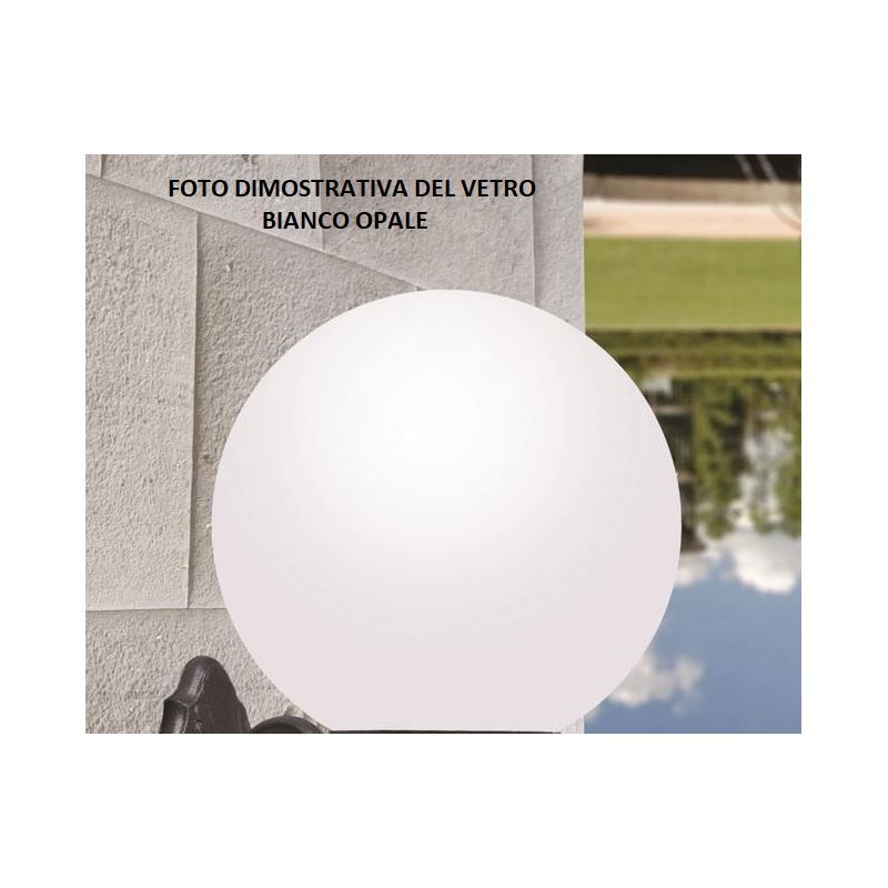 ARTU G250 LAMPIONE CON DIFFUSORE GLOBO D25CM IN RESINA BIANCA ALTEZZA 170 CM IP55 DARK LIGHT - Cristalensi Shop Online