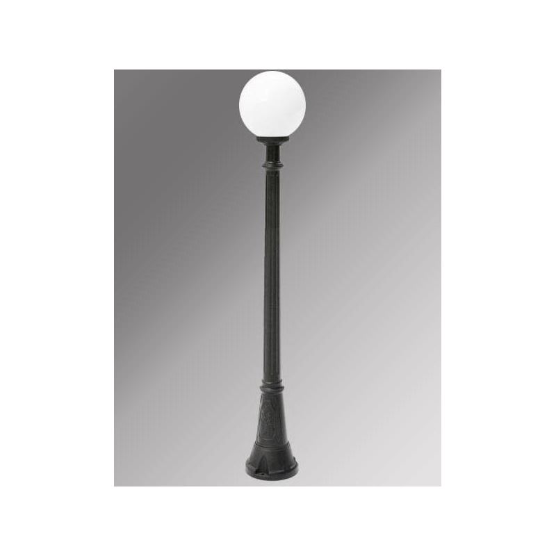 ARTU G250 LAMPIONE CON DIFFUSORE GLOBO D25CM IN RESINA NERA ALTEZZA 170 CM IP55 DARK LIGHT - Cristalensi Shop Online