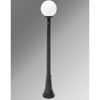 ARTU G250 LAMPIONE CON DIFFUSORE GLOBO D25CM IN RESINA NERA ALTEZZA 170 CM IP55 DARK LIGHT - Cristalensi Shop Online