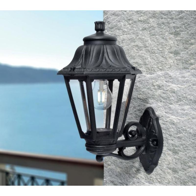 BISSO ANNA APPLIQUE IN RESINA BIANCO O NERO IP55 GIRATO IN BASSO O IN ALTO CLASSICO ECONOMICO DARK LIGHT - Cristalensi Shop Onli