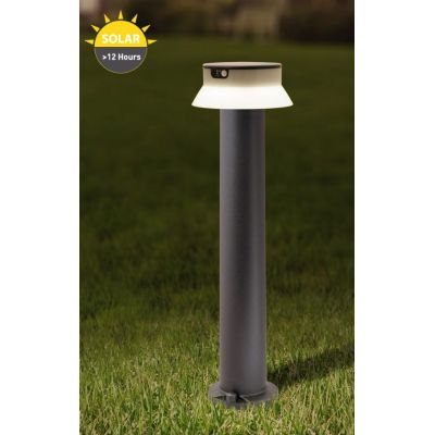 FELICE PALO NERO H73 CM IP55 AD ENERGIA SOLARE E CON SENSORE DI MOVIMENTO LED 2W DARK LIGHT - Cristalensi Shop Online