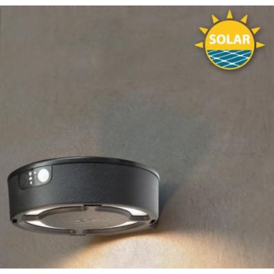 APPLIQUE BIANCA O NERA IP55 AD ENERGIA SOLARE E CON SENSORE DI MOVIMENTO LED 2W DARK LIGHT - Cristalensi Shop Online