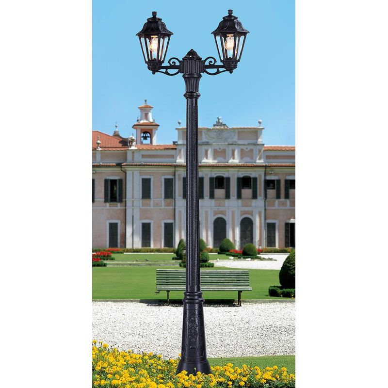 GIGIBISSO ANNA LAMPIONE H209 CM IP55 CON LANTERNE BIANCO O NERO IN RESINA ECONOMICO MADE IN ITALY DARK LIGHT - Cristalensi Shop
