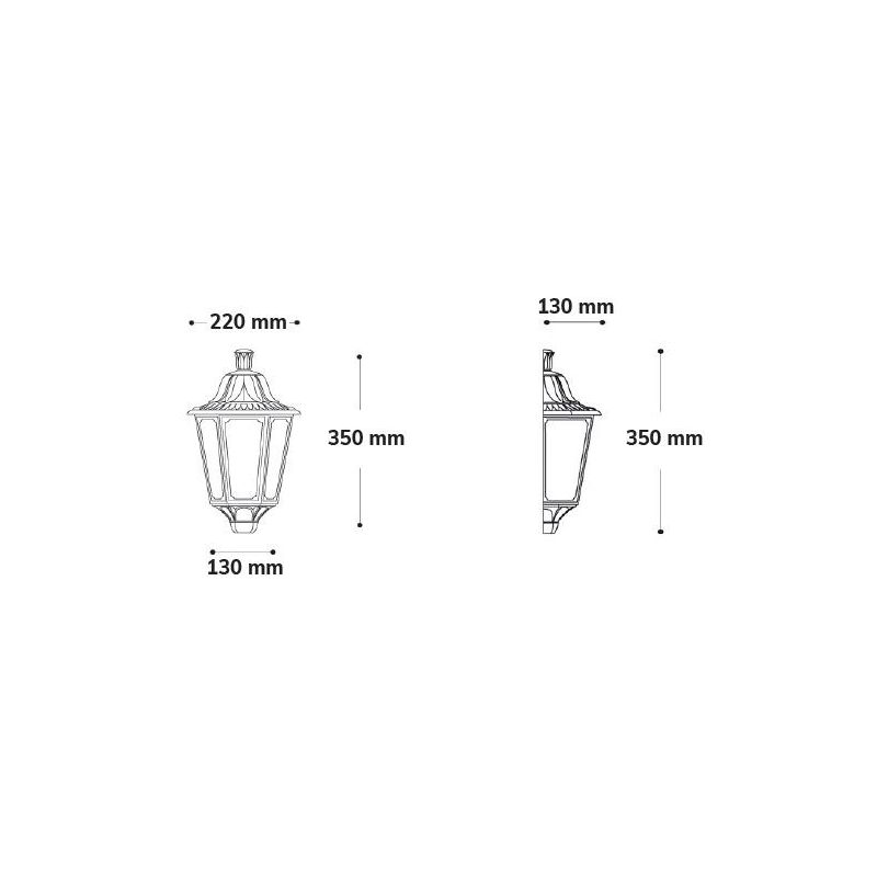 IESSE MEZZA LANTERNA CLASSICA IN RESINA DI COLORE NERO O BIANCO IP55 ECONOMICA DARK LIGHT - Cristalensi Shop Online