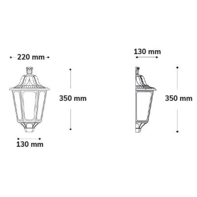 IESSE MEZZA LANTERNA CLASSICA IN RESINA DI COLORE NERO O BIANCO IP55 ECONOMICA DARK LIGHT - Cristalensi Shop Online