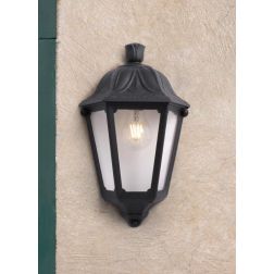 IESSE MEZZA LANTERNA CLASSICA IN RESINA DI COLORE NERO O BIANCO IP55 ECONOMICA DARK LIGHT - Cristalensi Shop Online 2