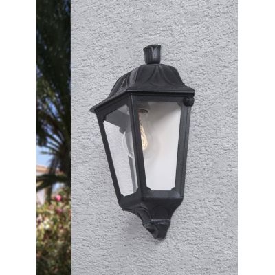 IESSE MEZZA LANTERNA CLASSICA IN RESINA DI COLORE NERO O BIANCO IP55 ECONOMICA DARK LIGHT - Cristalensi Shop Online