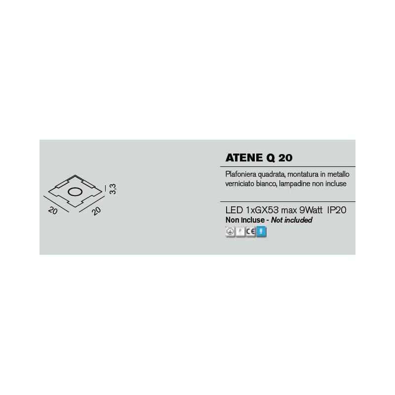 ATENE Q20 PLAFONIERA LED QUADRATA PICCOLA CM 20X20 IN 14 COLORI ECONOMICA PROMOINGROSS PROMOINGROSS - Cristalensi Shop Online