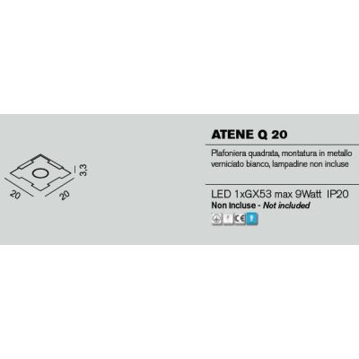 ATENE Q20 PLAFONIERA LED QUADRATA PICCOLA CM 20X20 IN 14 COLORI ECONOMICA PROMOINGROSS PROMOINGROSS - Cristalensi Shop Online
