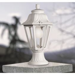 MIKROLOT ANNA PALETTO CON LANTERNA H38,5 IP55 IN RESINA BIANCA O NERA ECONOMICO DARK LIGHT - Cristalensi Shop Online 2