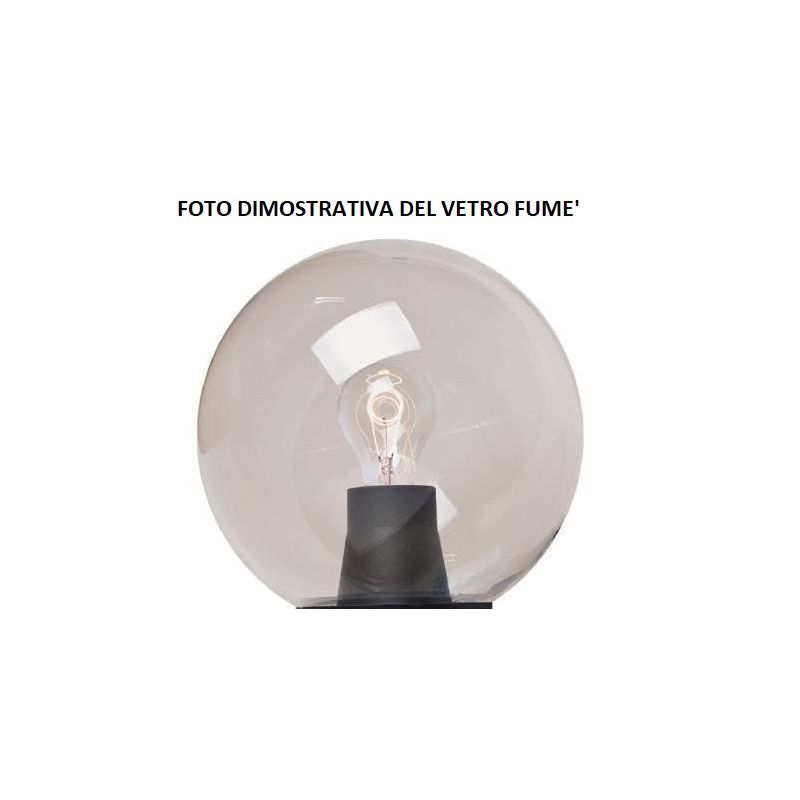 MIZAR GLOBO 25 PALO IN RESINA BIANCA CON SFERA TRASPARENTE FUME' O BIANCO LATTE IP55 DARK LIGHT - Cristalensi Shop Online