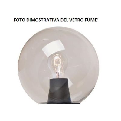 MIZAR GLOBO 25 PALO IN RESINA BIANCA CON SFERA TRASPARENTE FUME' O BIANCO LATTE IP55 DARK LIGHT - Cristalensi Shop Online