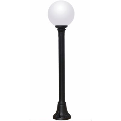 MIZAR GLOBO 25 CON SFERA TRASPARENTE FUME' O BIANCO LATTE IP55 PALO IN RESINA NERA DARK LIGHT - Cristalensi Shop Online