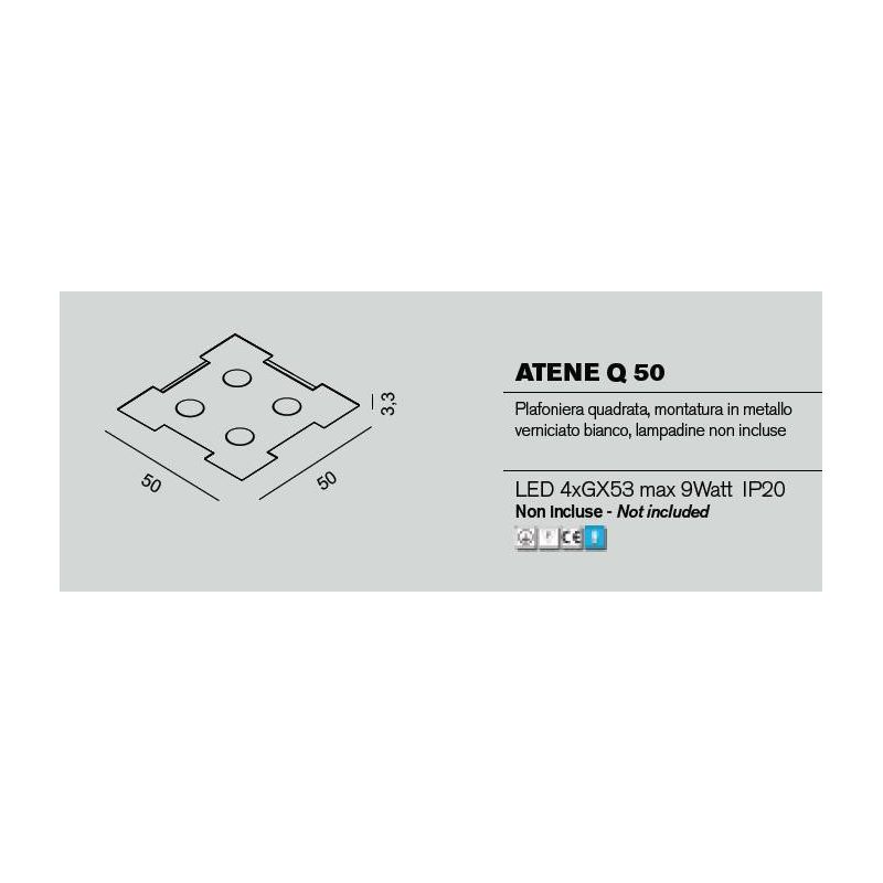 ATENE Q50 PLAFONIERA 14 FINITURE COLORE CON LAMPADINE LED SOSTITUIBILI DI PROMOINGROSS PROMOINGROSS - Cristalensi Shop Online