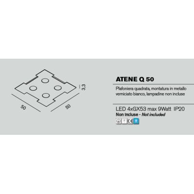 ATENE Q50 PLAFONIERA 14 FINITURE COLORE CON LAMPADINE LED SOSTITUIBILI DI PROMOINGROSS PROMOINGROSS - Cristalensi Shop Online