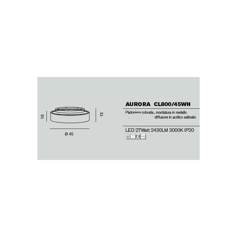AURORA PL45 PLAFONIERA LED 27W 14 FINITURE DISPONIBILI MODERNA DI PROMOINGROSS PROMOINGROSS - Cristalensi Shop Online