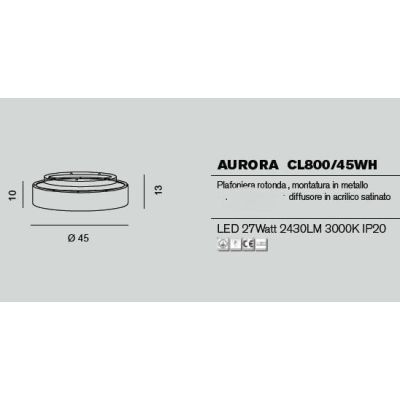 AURORA PL45 PLAFONIERA LED 27W 14 FINITURE DISPONIBILI MODERNA DI PROMOINGROSS PROMOINGROSS - Cristalensi Shop Online
