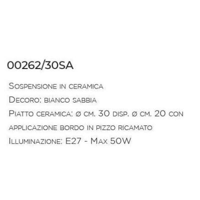 SOSPENSIONE IN STILE RUSTICO IN TERRACOTTA CON PIZZO MADE IN ITALY DELLA IMAS IMAS - Cristalensi Shop Online