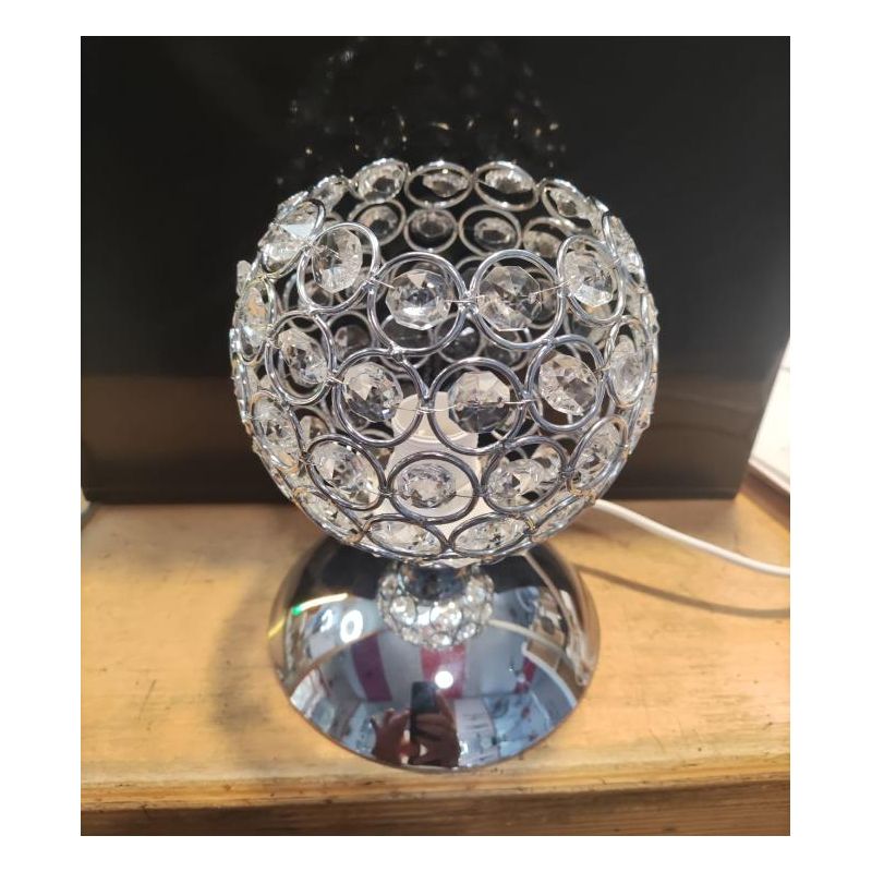 ALICE LUMETTO O ABAT JOUR CROMATO CON SFERA IN CRISTALLO DESIGN MODERNO CRISTALENSI LUX - Cristalensi Shop Online