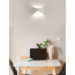 2388 APPLIQUE MODERNA IN CERAMICA EFFETTO GESSO VERNICIABILE LED INTEGRATO DA 9W MADE IN ITALY 9010 BELFIORE - Cristalensi Shop  2