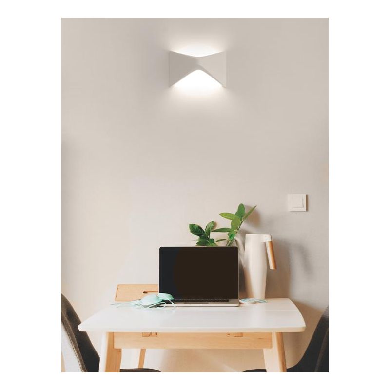 2388 APPLIQUE MODERNA IN CERAMICA EFFETTO GESSO VERNICIABILE LED INTEGRATO DA 9W MADE IN ITALY 9010 BELFIORE - Cristalensi Shop 