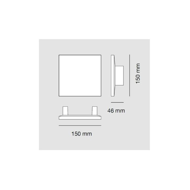 1090A WING Q APPLIQUE DA ESTERNO 6 COLORI LED 12W LUCE 3000K IP65 BIEMISSIONE DI LUCE MADE IN ITALY 9010 BELFIORE - Cristalensi