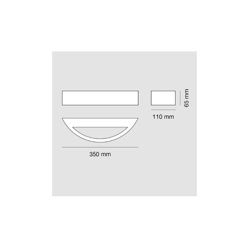1095B MEZZARCO APPLIQUE DA ESTERNO 6 COLORI LED 6W LUCE 3000K IP65 BIEMISSIONE DI LUCE MADE IN ITALY 9010 BELFIORE - Cristalensi