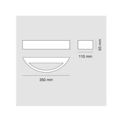 1095B MEZZARCO APPLIQUE DA ESTERNO 6 COLORI LED 6W LUCE 3000K IP65 BIEMISSIONE DI LUCE MADE IN ITALY 9010 BELFIORE - Cristalensi