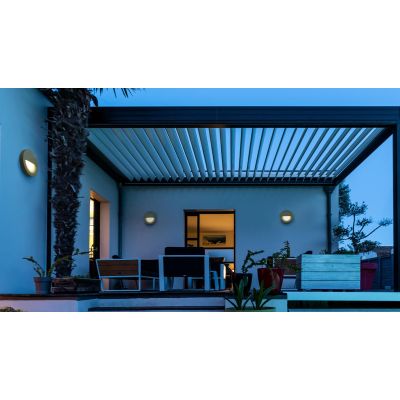 1098B LEVICO APPLIQUE ROTONDA DA ESTERNO 6 COLORI LED 6W LUCE 3000K IP65 MADE IN ITALY DESIGN MODERNO 9010 BELFIORE - Cristalens