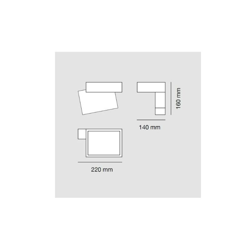 1104 DOMINO APPLIQUE ORIGINALE DA ESTERNO 6 COLORI LED 10W LUCE 3000K IP65 MADE IN ITALY 9010 BELFIORE - Cristalensi Shop Online