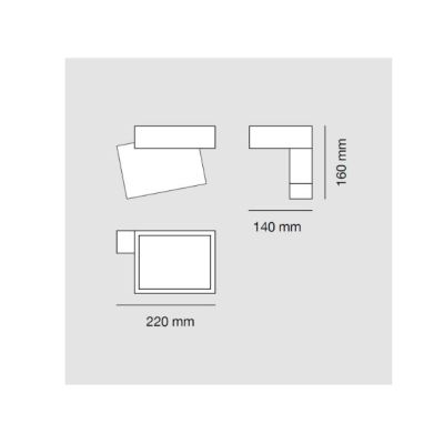 1104 DOMINO APPLIQUE ORIGINALE DA ESTERNO 6 COLORI LED 10W LUCE 3000K IP65 MADE IN ITALY 9010 BELFIORE - Cristalensi Shop Online