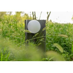 1119 PASSO PALETTO DA GIARDINO ALTEZZA CM 50 IP65 IN 6 COLORI MADE IN ITALY DESIGN MODERNO ATTACCO E27 9010 BELFIORE - Cristalen