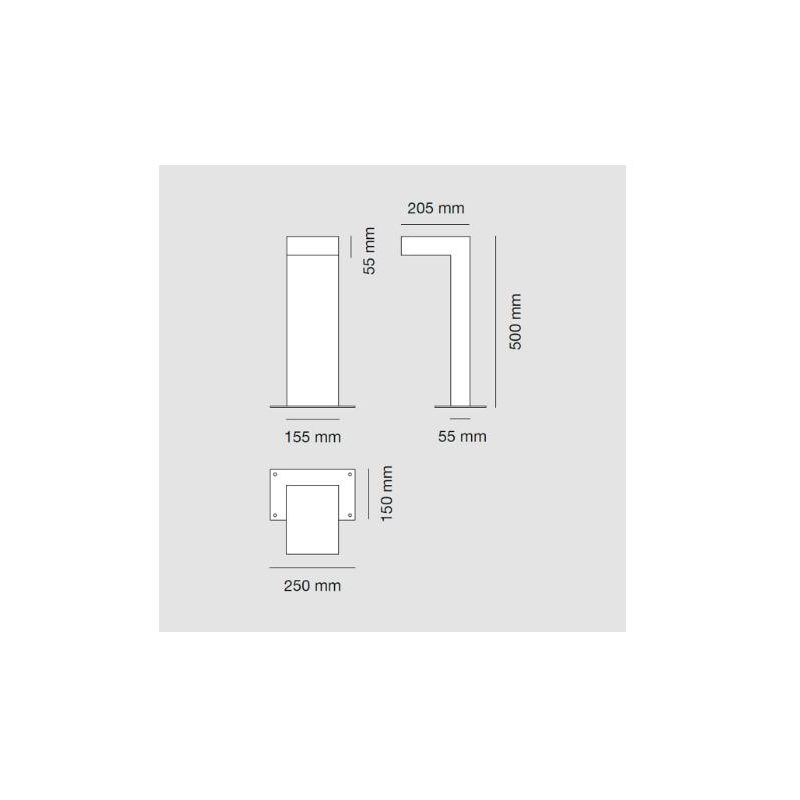 1093 ELLE PALO DA GIARDINO 6 COLORI ALTEZZE CM 50 E CM 80 IP65 MADE IN ITALY LED 10W LUCE 3000K MODERNO 9010 BELFIORE - Cristale
