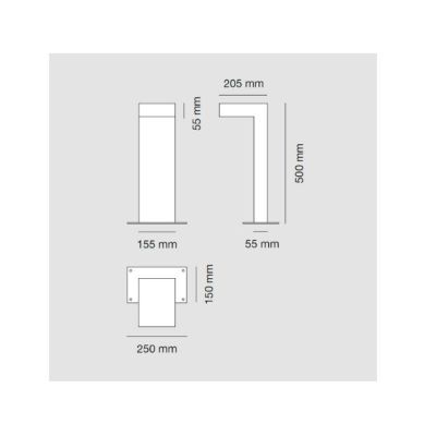 1093 ELLE PALO DA GIARDINO 6 COLORI ALTEZZE CM 50 E CM 80 IP65 MADE IN ITALY LED 10W LUCE 3000K MODERNO 9010 BELFIORE - Cristale