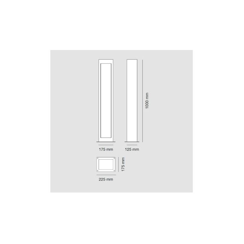 1103A MONO PALO DA GIARDINO ALTEZZA CM 100 IP65 IN 6 COLORI MADE IN ITALY LED 10W LUCE 3000K MODERNO 9010 BELFIORE - Cristalensi