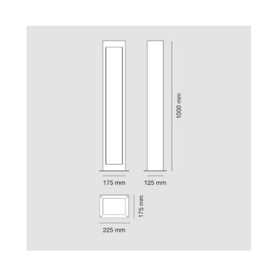 1103A MONO PALO DA GIARDINO ALTEZZA CM 100 IP65 IN 6 COLORI MADE IN ITALY LED 10W LUCE 3000K MODERNO 9010 BELFIORE - Cristalensi
