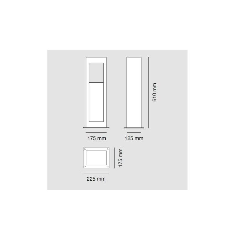 1103B-D DOUBLE PALO DA GIARDINO ALTEZZA CM 61 O CM 100 IP65 IN 6 COLORI MADE IN ITALY LED 10W LUCE 3000K MODERNO 9010 BELFIORE -