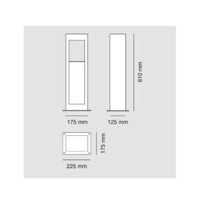 1103B-D DOUBLE PALO DA GIARDINO ALTEZZA CM 61 O CM 100 IP65 IN 6 COLORI MADE IN ITALY LED 10W LUCE 3000K MODERNO 9010 BELFIORE -