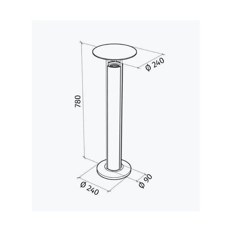 1109 ERCOLE PALO DA GIARDINO MODERNO IP65 IN 6 COLORI MADE IN ITALY ALTEZZA CM 78 ATTACCO GU10 9010 BELFIORE - Cristalensi Shop