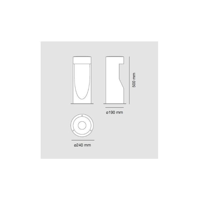 1110A-B LEVICO PALETTO DA GIARDINO MODERNO IP65 6 COLORI LED 10W MADE IN ITALY ALTEZZA CM 50 O CM 80 9010 BELFIORE - Cristalensi