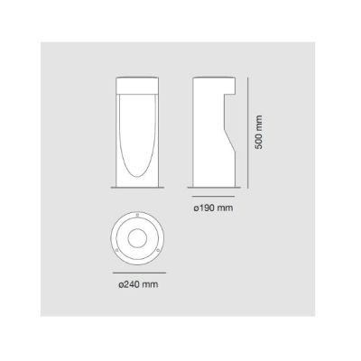 1110A-B LEVICO PALETTO DA GIARDINO MODERNO IP65 6 COLORI LED 10W MADE IN ITALY ALTEZZA CM 50 O CM 80 9010 BELFIORE - Cristalensi