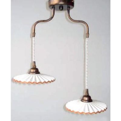 SOSPENSIONE IN FERRO COLORE RUGGINE CON PIATTI IN CERAMICA CRISTALENSI TUSCANY - Cristalensi Shop Online