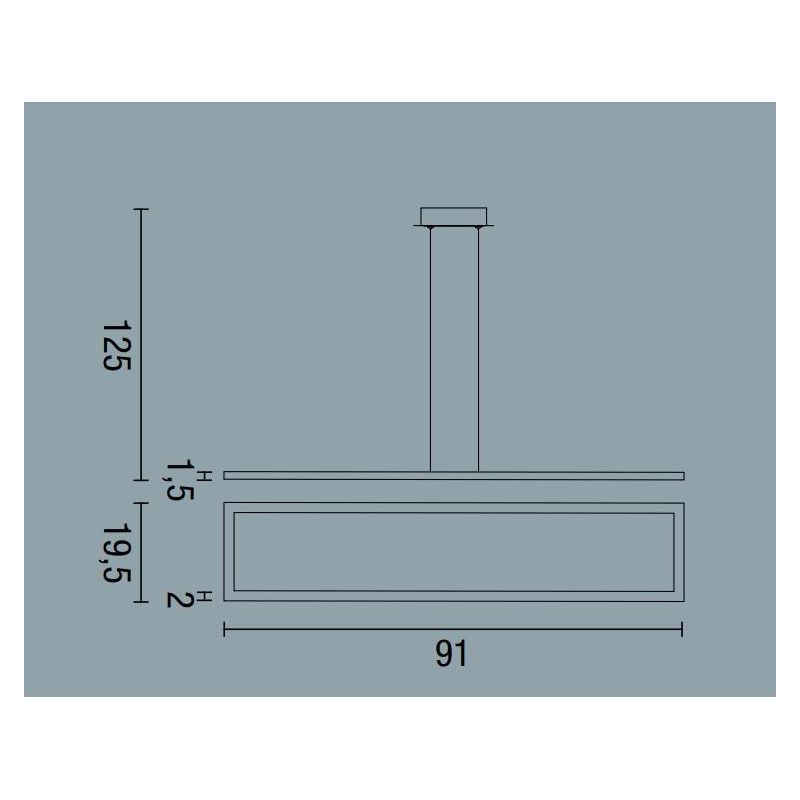 QUATTRO LAMPADARIO SOSPENSIONE LED 72W 3000K RETTANGOLARE GRANDE MODERNO AFFRALUX - Cristalensi Shop Online
