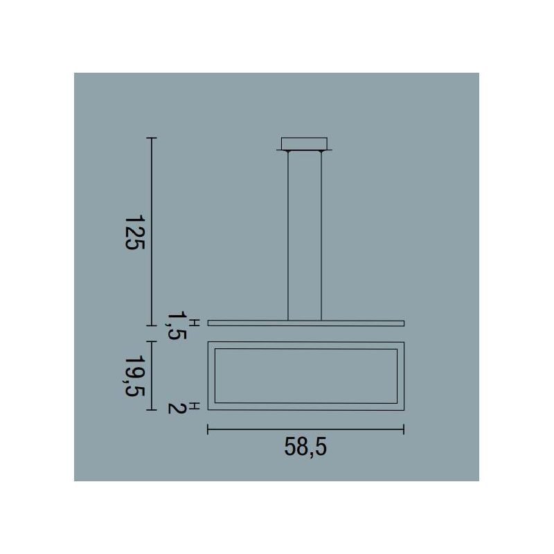 QUATTRO LAMPADARIO LED 51W 3000K RETTANGOLARE MODERNO DI AFFRALUX AFFRALUX - Cristalensi Shop Online