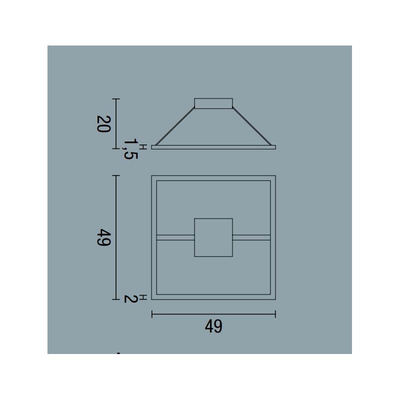 QUATTRO PLAFONIERA GRANDE LED 63W 3000K QUADRATA LATO 48,5 MODERNA AFFRALUX AFFRALUX - Cristalensi Shop Online