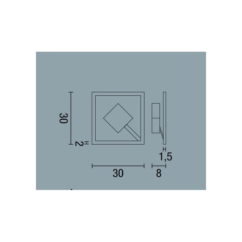 QUATTRO PLAFONIERA APPLIQUE GRANDE LED 36,5W 3000K QUADRATO LATO 30 AFFRALUX - Cristalensi Shop Online