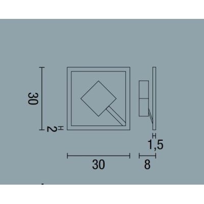 QUATTRO PLAFONIERA APPLIQUE GRANDE LED 36,5W 3000K QUADRATO LATO 30 AFFRALUX - Cristalensi Shop Online