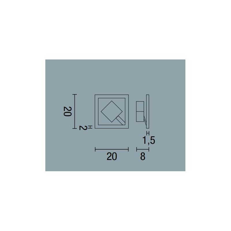 QUATTRO PLAFONIERA APPLIQUE PICCOLO LED 19W 3000K QUADRATO LATO 20 AFFRALUX - Cristalensi Shop Online
