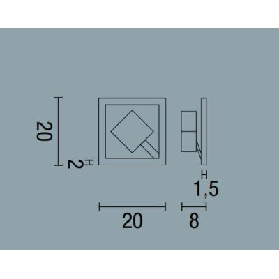 QUATTRO PLAFONIERA APPLIQUE PICCOLO LED 19W 3000K QUADRATO LATO 20 AFFRALUX - Cristalensi Shop Online